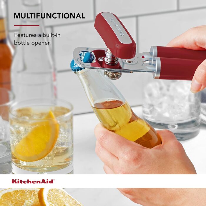 Кухонний відкривачка KitchenAid для консервів і пляшок, класичний, багатоцільовий, червоний Empire