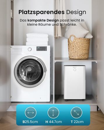 Осушувач повітря Pro Breeze OmniDry 12 л/доба, електричний, цифровий дисплей, вологомір, дренажний шланг, таймер, тихий режим, проти вологи та цвілі