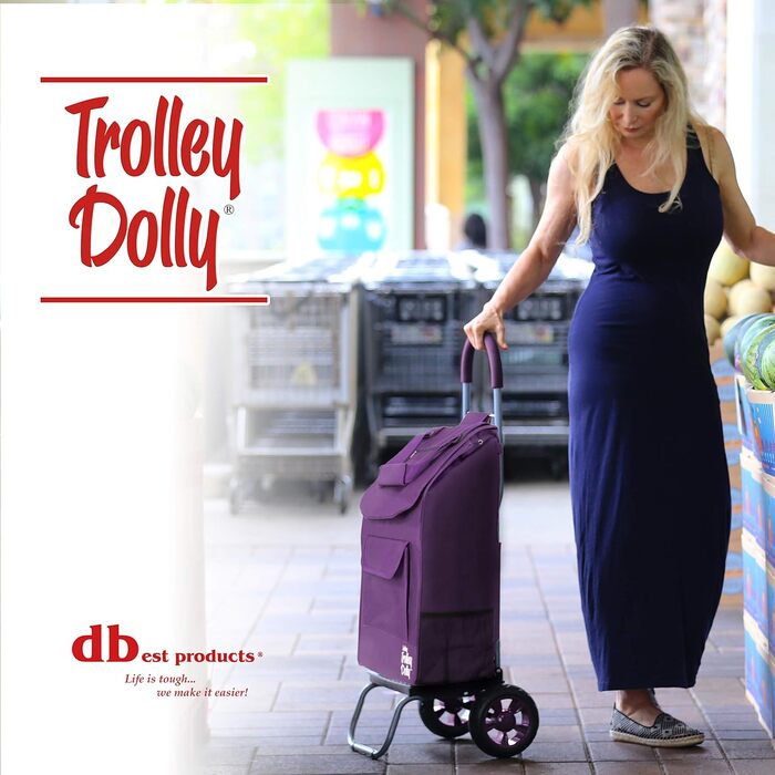Складна господарська сумка-візок dbest products Trolley Dolly, фіолетова