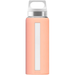 Скляна пляшка для води SIGG Dream 0.65 л з силіконовим чохлом, термостійка, без шкідливих речовин, герметична, рожева