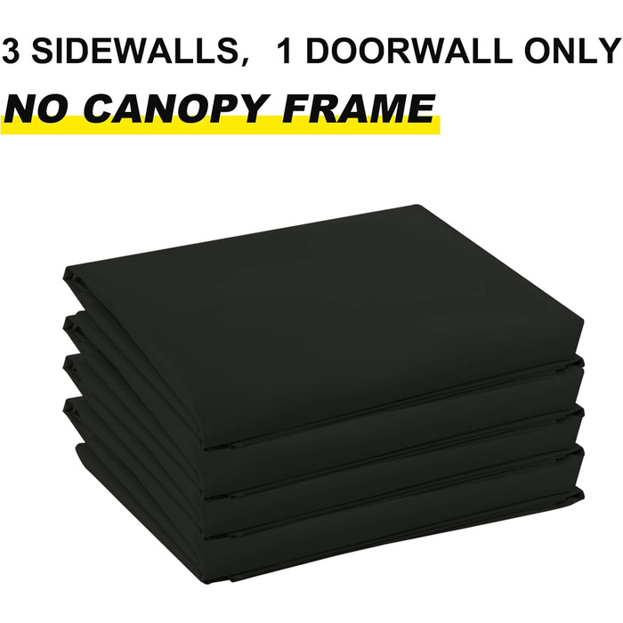 Сонцезахисна стінка ABCCANOPY 3x3 м, 4 шт, чорна, для павільйону
