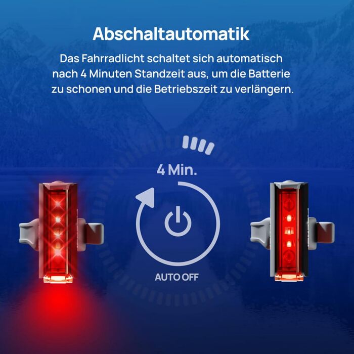 Fischer велосипедний LED задній ліхтар Twin Stop, з акумулятором, 360° підсвічуванням, до 8 годин роботи, USB зарядка, чорний