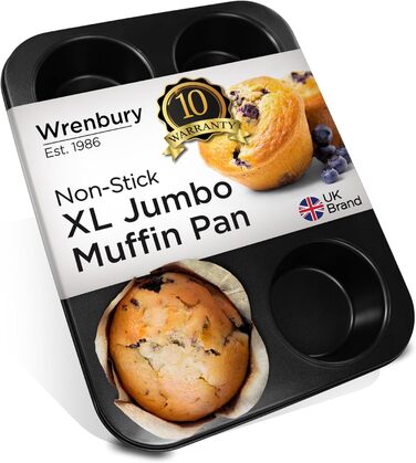 Форма для великих мафінів Wrenbury Pro XL Jumbo, антипригарна, 6 чаш, 9,5 см – форма для кексів і капкейків