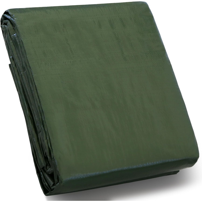 Тент STARPYNG 140 г/м² зелений 5x8 м, водонепроникний, UV-захист, для авто, човнів, двору, кемпінгу, деревини