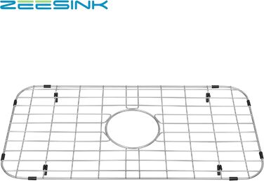 Захисна решітка для мийки Zeesink, нержавіюча сталь, 62×30,5 см, з центральним отвором для зливу, для одинарної кухонної мийки