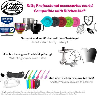 Захисний кожух Profi-Spritzschutz Kitty 'Zuhälter' для KitchenAid 4,3-4,8 л, сумісний з металевими, скляними, керамічними та дерев'яними чашами