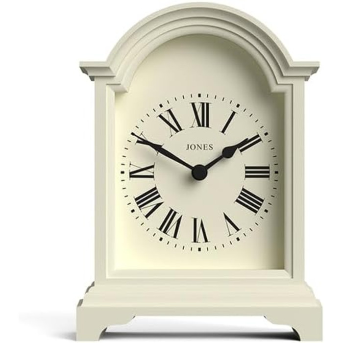 Настільний годинник JONES CLOCKS Bistro, класичний білий, арочний дизайн, для столу, полиці, тумбочки, стильний декор