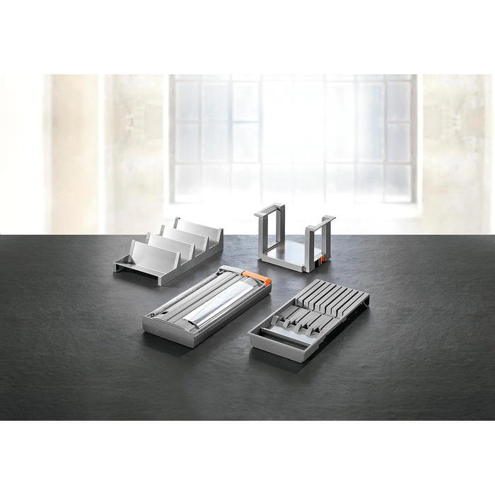 Ніж для харчової плівки Blum AMBIA-LINE, з диспенсером, 187×409 мм, з плівкою, оріон-сірий матовий, 1 шт.