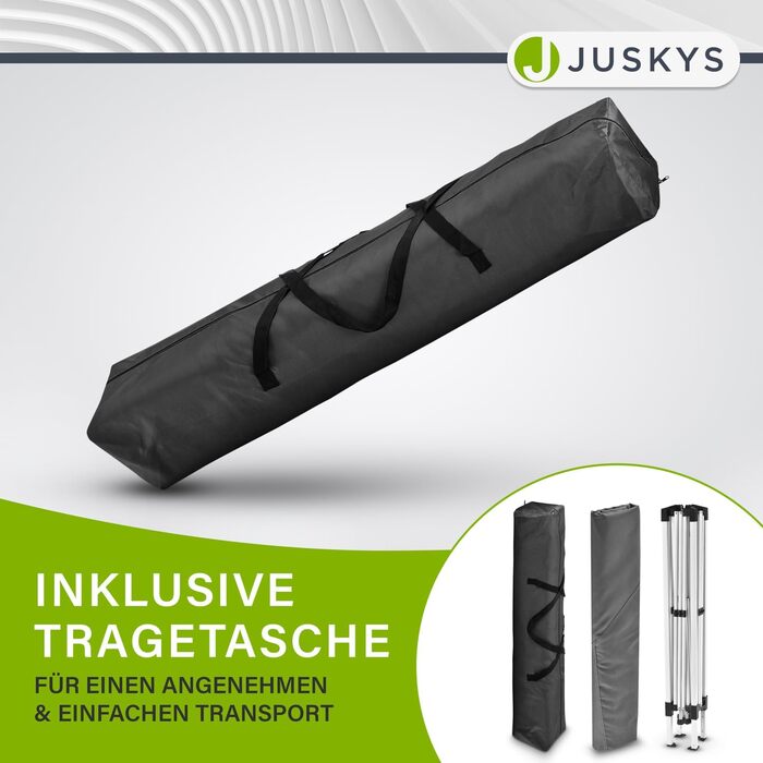 Складаний павільйон Juskys Vivara 3x3 м, регульований, UV50+, водовідштовхувальний, з сумкою, сірої барви — садовий тент для вечірок