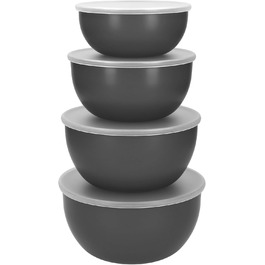 Набір кухонних мисок KitchenAid, 3 шт, вугільно-сірі, зручно складаються одна в одну, для приготування їжі
