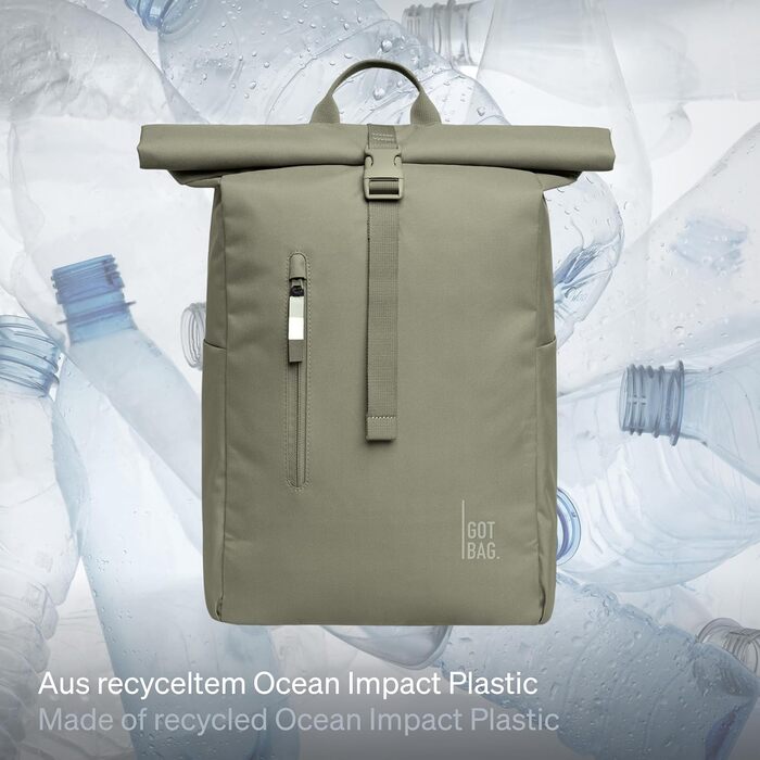 Рюкзак GOT BAG Rolltop Easy з океанічного пластику, водостійкий, для ноутбука 16'', 31 л, колір Seabed