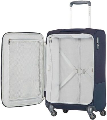 Середня розширювана валіза Samsonite Base Boost Spinner 66 см, 67,5/73,5 л, чорна/синя, на 4 колесах