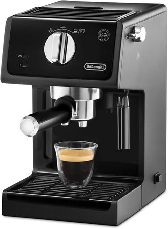 De'Longhi ECP 31.21 – еспресо-машина з холдером, чорна, 1,1 л, алюмінієва, парова насадка, для ESE-капсул
