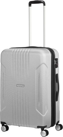 Валіза American Tourister Tracklite Spinner, велика, розширювана, 120 л, срібляста, 67 см