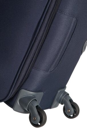 Валіза Samsonite Base Boost Spinner M, розширювана, 66 см, 67,5–73,5 л, чорна/синя, дорожня валіза на 4 колесах