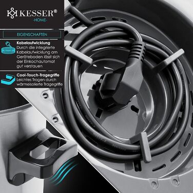 Автомат для консервування KESSER 27 л, нерж. сталь, 1800 Вт, 30-100°C, з функцією постійної роботи та автоотключення, для напоїв і глінтвейну, із щипцями та 2 банками