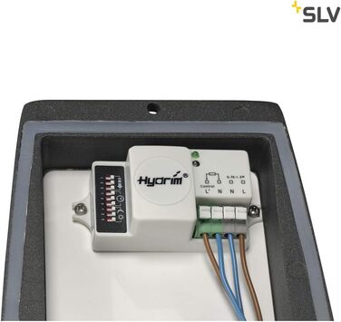 Світлодіодний настінний світильник SLV MERIDIAN BOX з датчиком руху для зовнішнього освітлення фасаду, входу, саду, тераси, E27, 25 Вт макс