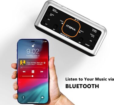 iTOMA радіобудильник з Bluetooth, FM-радіо, App-керуванням, подвійним будильником, 4 режимами, димером, нічником, USB-зарядкою, модель CKS208