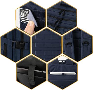 Тактичний рюкзак QT&QY 45 л, армійський, військовий Molle, для чоловіків, туристичний, для походів, 3-денний, синій