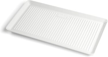 Порцелянова сервірувальна тарілка Weber 40x22 см, міцний і стійкий до подряпин твердий фарфор, для вуличного використання, посилене дно, можна мити в посудомийці, біла