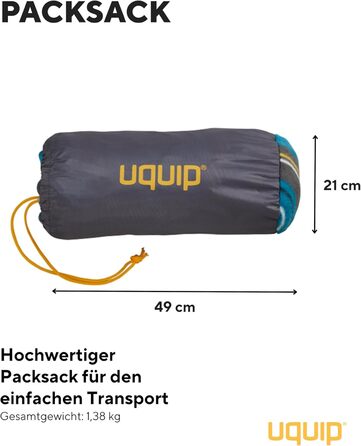 Кемпінговий килимок Uquip Scotty XXL для пікніка, парку, пляжу, 2 особи, водонепроникний, petrol/grey