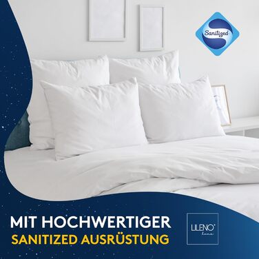 Подушка LILENO HOME 80x80 см [набір 2 шт.] – гіпоалергенна, антибактеріальна, для здорового сну, придатна для прання при 95°C, для алергіків