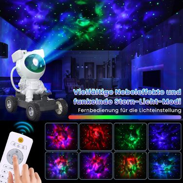LED проектор зоряного неба з музикою Sternenhimmel, 2025, у вигляді бейсболіста-астронавта, лампа з дистанційним керуванням для спальні, дитячий та дорослий нічник, білий