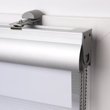 Рулонна штора Sol Royal Duo Rollo DK9 100x160 см без свердління, преміум, з кріпленням Klemmfix, подвійна, широкі смуги, біла