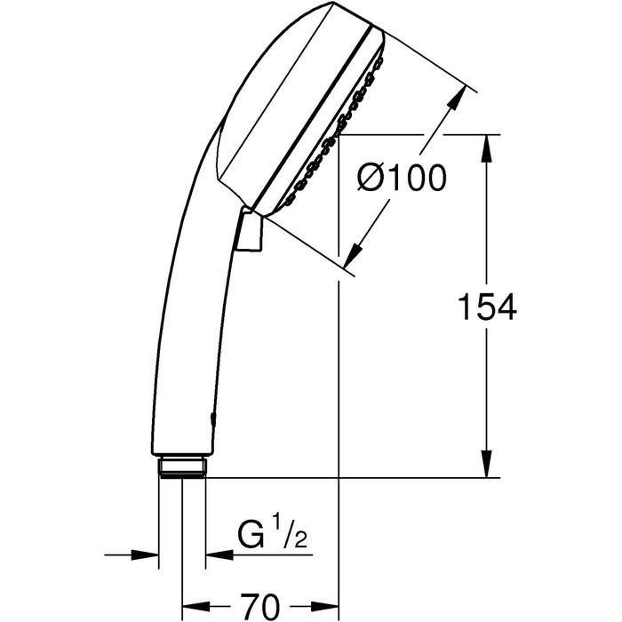 Ручний душ Grohe Vitalio Comfort 100, 2 режими, хром, з водозбереженням