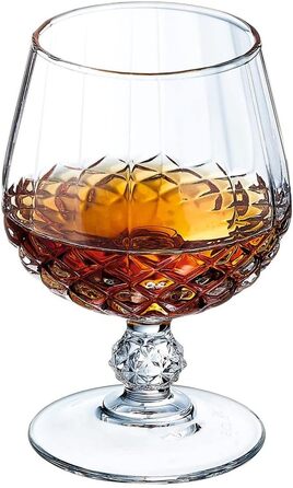 Набір склянок для коньяку Cristal d'Arques Paris Longchamp 320 мл, 6 шт, Kwarx, прозорі, міцні, блискучі