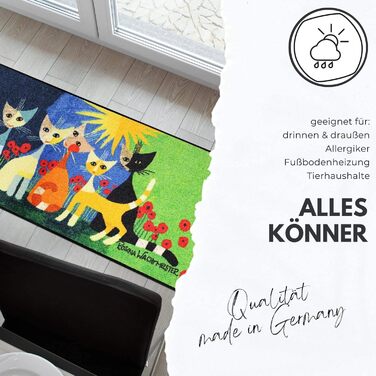 Килимок для підлоги Salonloewe Rosina Wachtmeister Serafino & Friends 50x75 см, вхідний, миючий, для дому, з котами, кольоровий