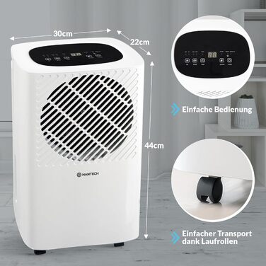 Осушувач повітря HANTECH TECH10 10 л/доба для приміщень 16 м², електричний, таймер, проти плісняви, сушка білизни, для ванної, кухні, підвалу