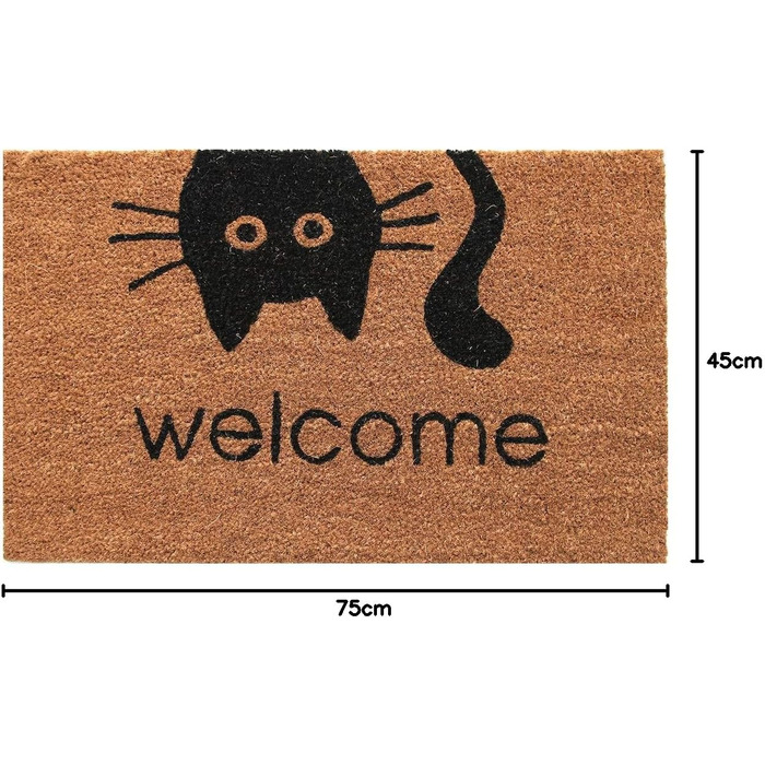 Преміум кокосовий килимок Coco&Coir Everything in a nutshell 45x75 см, з ПВХ, нековзкий, для входу, для дому та вулиці, для котів