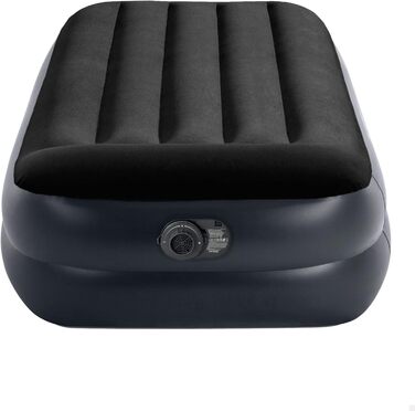 Надувне ліжко Intex Queen Pillow Rest Raised з технологією Fiber-Tech, чорний верх/синій низ, 64124 (Twin), для дорослих