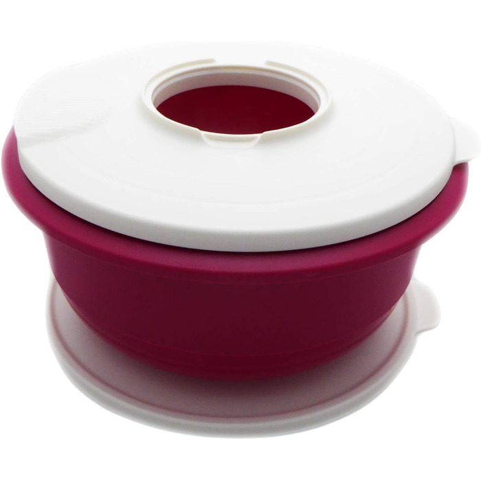 Миска Tupperware Peng 3,5 л з кришкою та захистом від бризок, лілова/біла – універсальна для змішування та сервірування