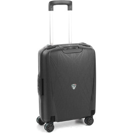 Валіза Roncato Light 55 см, 41 л, чорна, легка пластикова дорожня валіза