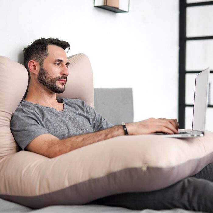Подушка для вагітних sei Design XXL – ортопедична подушка для сну на боці, з наволочкою, підтримка для стегон, спини, живота та колін, комфортне положення для вагітних, подушка для годування та сну