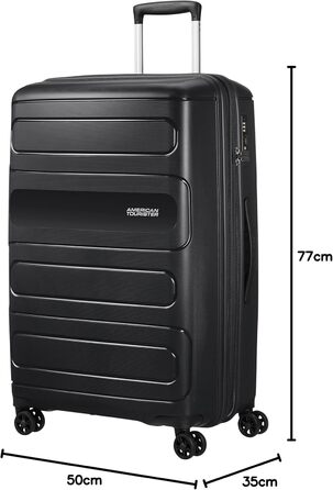 Валіза American Tourister Sunside Spinner L 77 см, розширювана, чорна, 118 л