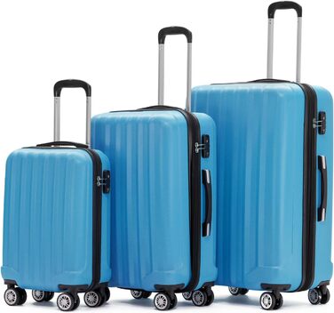 Дорожній набір валіз BEIBYE 2080 з TSA-замком, жорсткий корпус, 3 шт, на подвійних колесах, бірюзовий