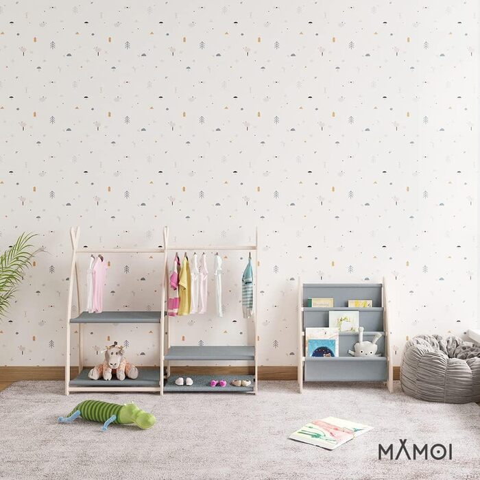 Дитяча вішалка для одягу MAMOI, екологічна, для кімнати малюка, 106x95x32 см або 53x95x32 см, дерев'яна, виробництво ЄС