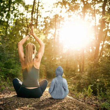 XL статуя Будди Relaxdays 50 см, сіра, для саду, Фен-Шуй, велика декорація
