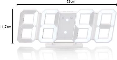 Діджитал-годинник Lunartec настінний і настільний, Jumbo LED, 3D, будильник, з підсвіткою, димований, 28 см