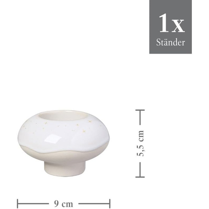 Підсвічник Donut Winter Glow Villeroy & Boch 23,5×8,5×20,5 см, кераміка, святковий декор