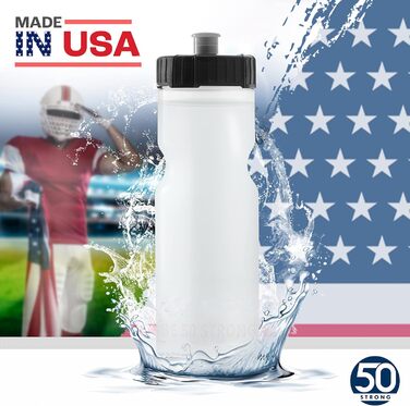 Спортивні пляшки для води 50 Strong, набір 6 шт, 650 мл, BPA Free, легка кришка Push/Pull, прозорі, різні кольори