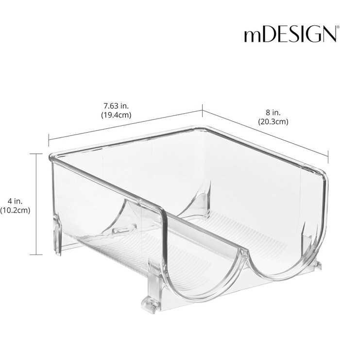mDesign підставка для 8 пляшок, прозорий, штабельований органайзер для зберігання напоїв на кухні