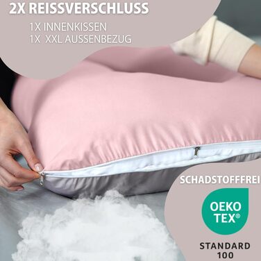 Подушка для вагітних sei Design XXL – ортопедична подушка для сну на боці, з наволочкою, підтримка для стегон, спини, живота та колін, комфортне положення для вагітних, подушка для годування та сну