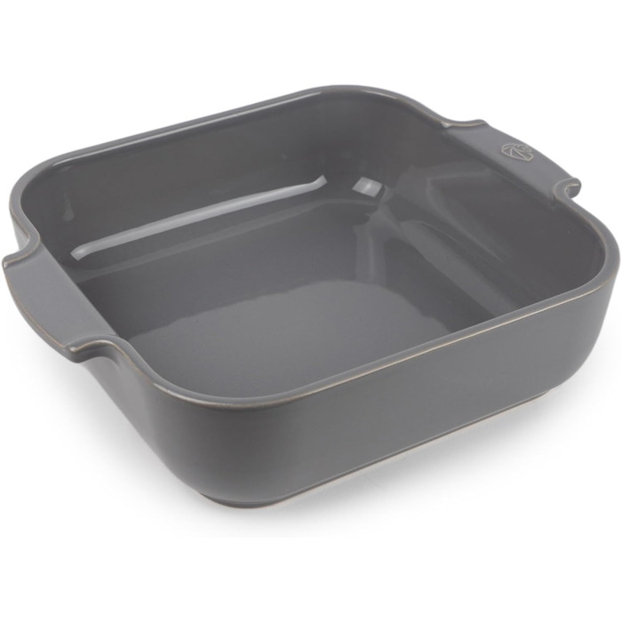 Квадратна керамічна форма для запікання Peugeot Appolia з ручками, 28x28 см, 2 л, біла/світло-сіра