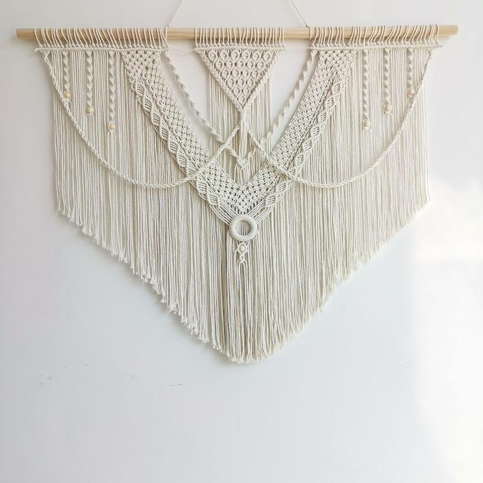 Великий макраме килим на стіну Boho 110x82 см, ручна робота для спальні, балкона, настінний декор, подарунок для жінок