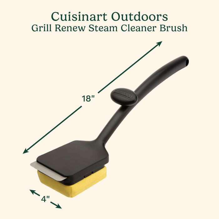 Парова щітка для гриля Cuisinart CCB-1000, безпечна та ефективна, змінна насадка, арамідне волокно