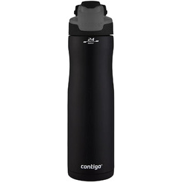 Термобутилка Contigo Autoseal Chill, 720 мл, чорна, нержавіюча сталь, ізольована, для води, BPA-free, до 28 годин холоду, герметична